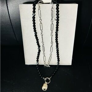 Elegant Black and Silver Necklace